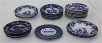 37 Assorted Flow Blue Plates and Bowls