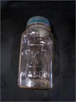 Antique Knox Mason Jar with milk glass/metal lid