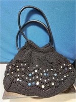Amanda Smith black knit purse