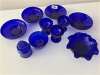 Cobalt Blue, 10 non-matching bowls