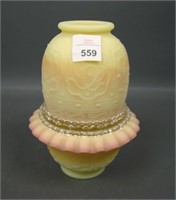 Fenton Burmese Persian Medallion 3 Pc Fairy Lamp