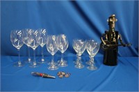 Crystal wine glasses, four each size, 8.75, 7.5