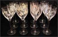 Lot of 12 Crystal Serenity Butterfly Win Glasses