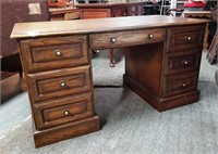 Large Oak Study Desk 29h,55w,28d