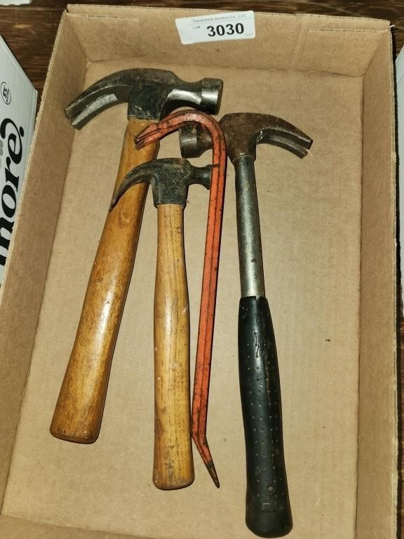 3 Claw Hammers & Am. Crowbar