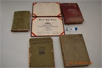 Four  Books Dated 1898-1910 & Vintage Diploma