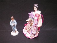 Two figurines of Asian women,