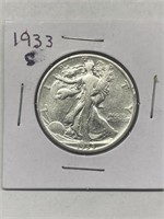 1933-S Silver Walking Liberty Half Dollar