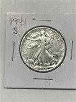 1941-S Silver Walking Liberty Half Dollar