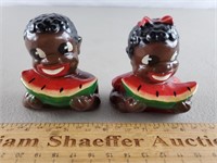 Black Americana Salt & Pepper Shakers 2 & 3/4" H