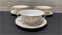 3 Vintage Schumann Bavaria Original Bridal Rose Fo