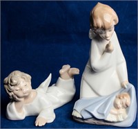 2 Vintage Lladro  Angel Figurines 4541 & 4635