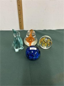 Vintage Art Glass Paperweight Lot