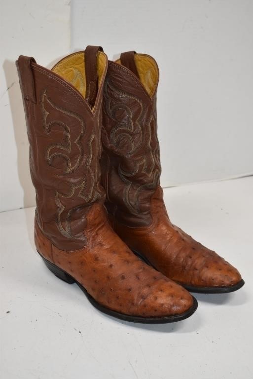 Nocona Men's Ostrich Quill Boots Sz 8.5. READ