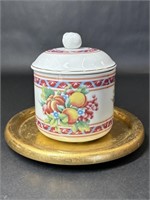 Germaine Monteil Porcelain Lidded Dish with Stand