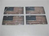 Four U.S. Flag Vanity Plates