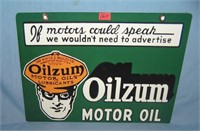 Oilzum Motor Oil retro style advertising sign