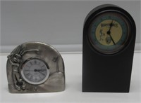 2 BUGS BUNNY TABLE CLOCKS 5" & 7" H NICE.