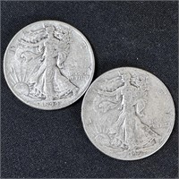 (2) 1944 Walking Liberty Silver Half Dollars