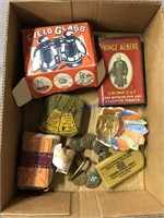 COLLECTIBLES--FIELD GLASSES, TOBACCO TIN,DIME BANK