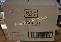 Stirrer 5.5" Black Unwrapped -10,000 Count
