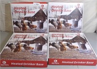4x Heated Drinker Base Chicken Coop