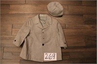 VINTAGE BOY'S JACKET & CAP (SOME STAINS)