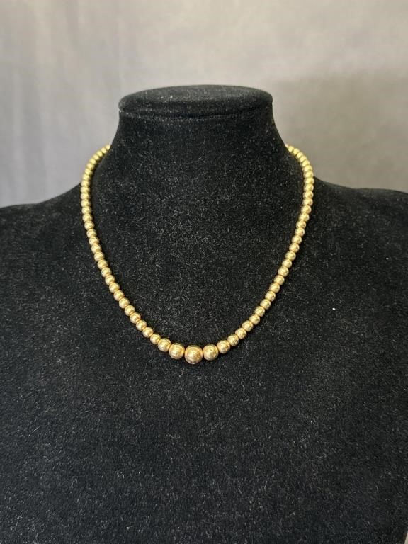 14K Gold Bead Necklace