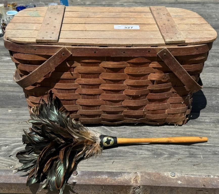 Picnic Basket & Feather Duster