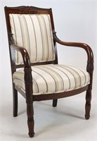 Regency Style Mahogany Carved Armchair