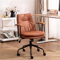 PU Leather Ergonomic Office Chair  Lumbar (Brown)