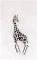 Enameled Jeweled Giraffe Pendant Brooch