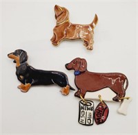 (M) Dachshund Clay and Copper Brooches - Elvie