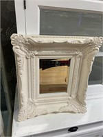 White Plaster Bevel Glass Mirror