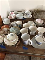 Assorted China cup and saucer sets