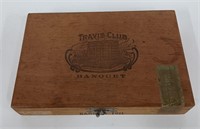 TRAVIS CLUB WOOD CIGAR BOX