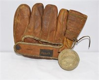 Antique Reach Baseball Glove + Ball