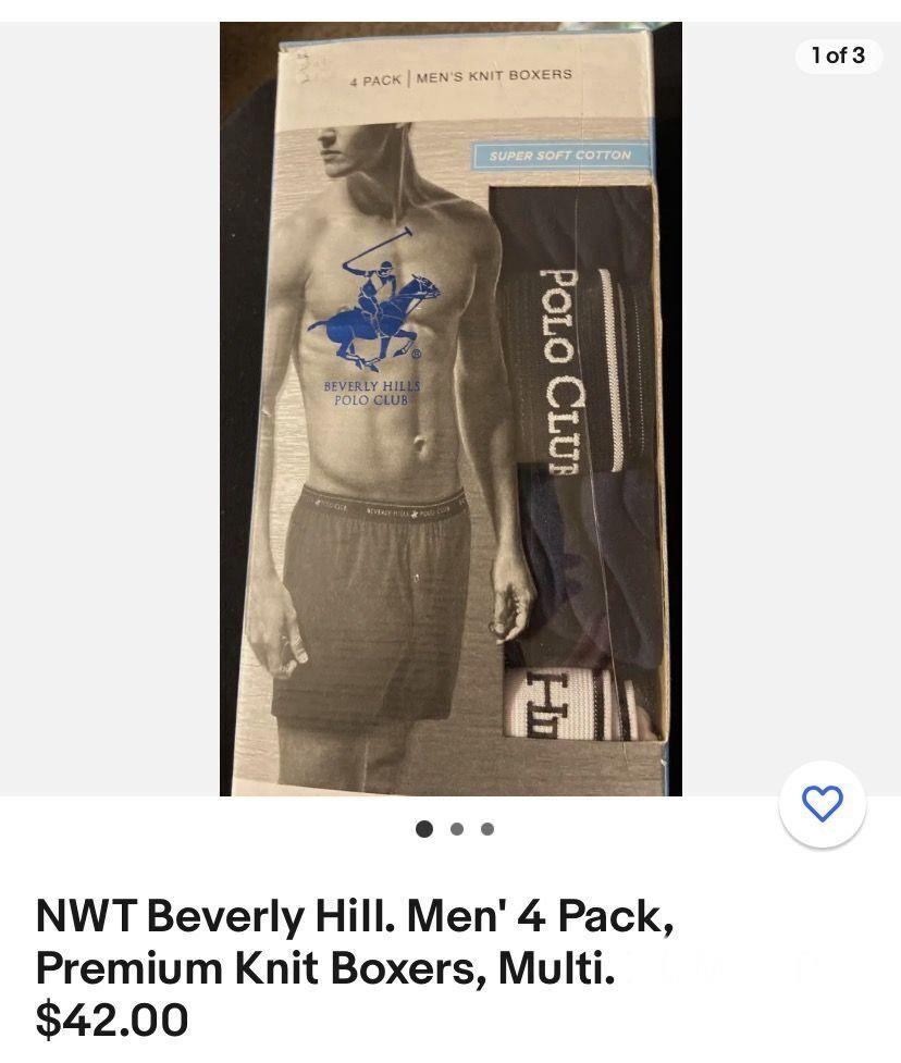 Beverly Hill. Men' 4 Pack, Premium Knit Boxers