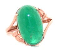 7.25 Ct  Silver Lab White Sapphire, Emerald Ring