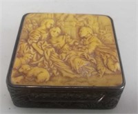 Antique Embossed Silvered Cameo Snuff Pill Case