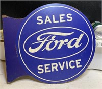 Metal sign two sided Ford 14"