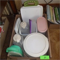 ASST. STORAGE CONTAINERS, TUPPERWARE GRATER & >>>