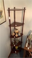 Vintage 5-tier corner shelf, 5ft tall /no contents