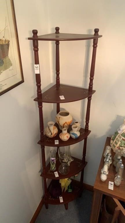 Vintage 5-tier corner shelf, 5ft tall /no contents
