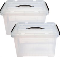 2pk Clear Storage Boxes with Lids