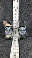 2 Philadelphia Eagles 75 seasons glasses
