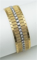 14KYG link bracelet with diamonds