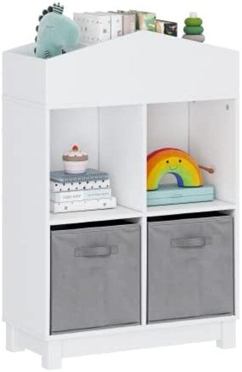 UTEX Kids Bookshelf with Toy Storage  White