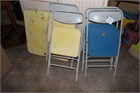 Vintage yellow/blue folding table and chairs