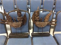 Pair of wooden Asian decor